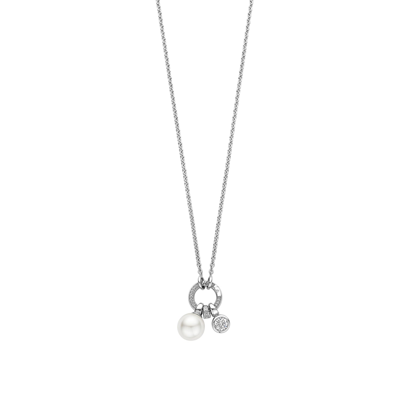 Pearl and Pave Charms Necklace - SHOPKURY.COM