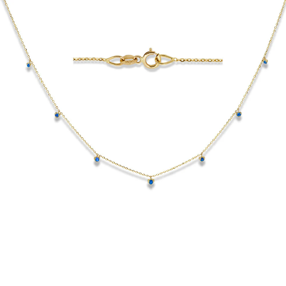 Blue Sapphire Drops Necklace - SHOPKURY.COM