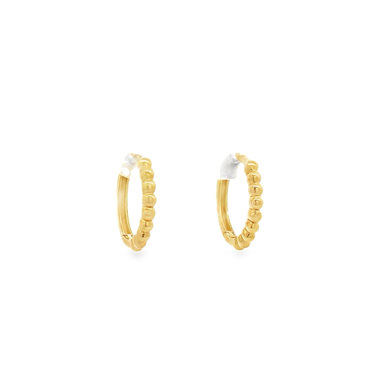15.5MM Beaded Huggie Earrings - SHOPKURY.COM