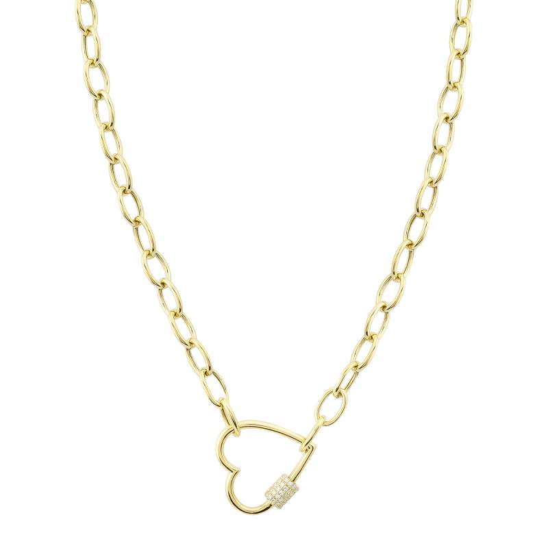 Heart Diamond Charm Carrier Necklace - SHOPKURY.COM