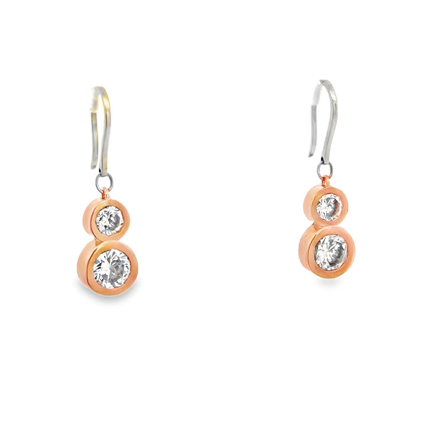Double Zirconia Dangle Earrings - SHOPKURY.COM