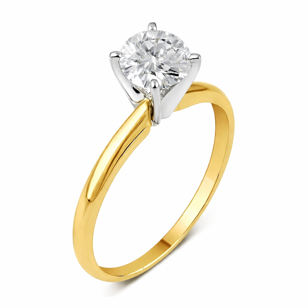 .33ct Round Cut Solitaire Engagement Ring in Yellow Gold by KURY BRIDAL