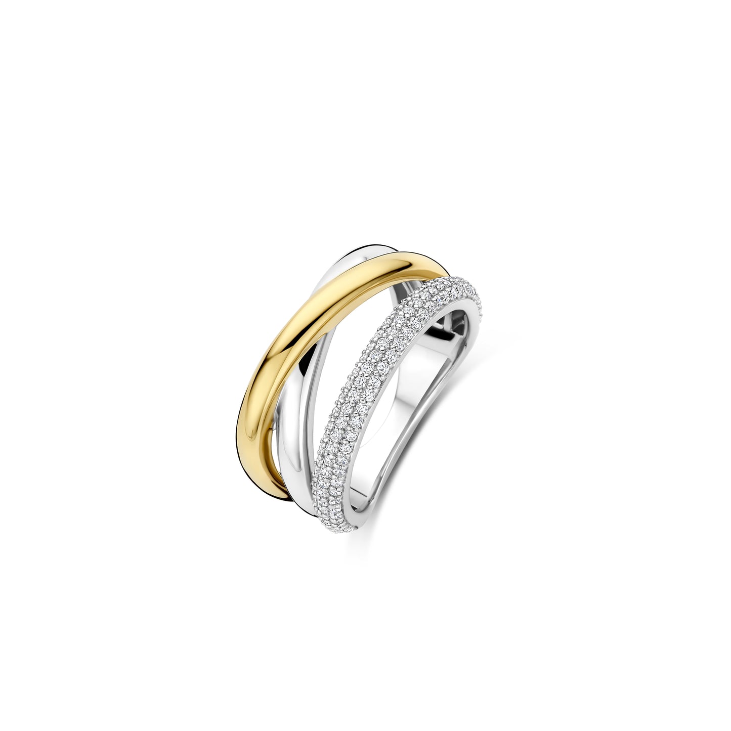 Crossover Trilogy Two Tone Ring by TI SENTO