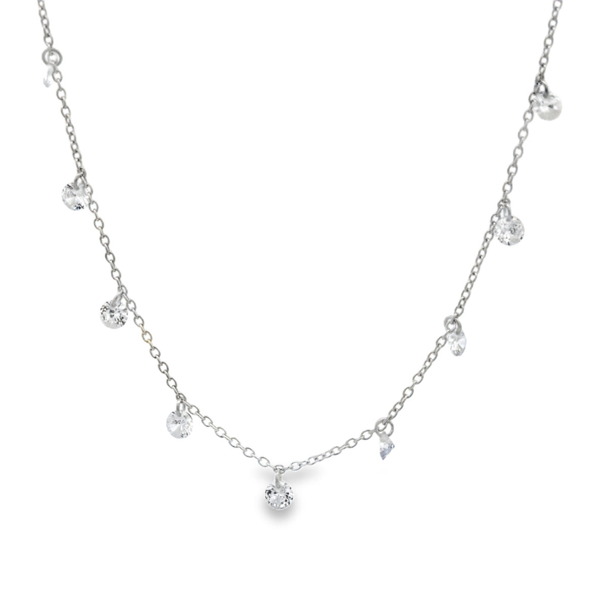 Round Dangle Zirconias Kids Necklace by KURY COLLECTION