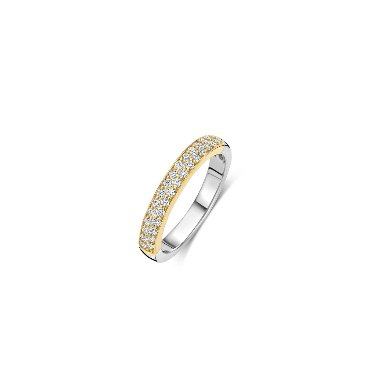 Double Zirconia Line Ring by TI SENTO