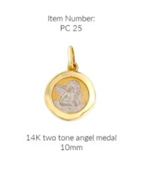 Guardian Angel 14K Pendant 11MM - SHOPKURY.COM