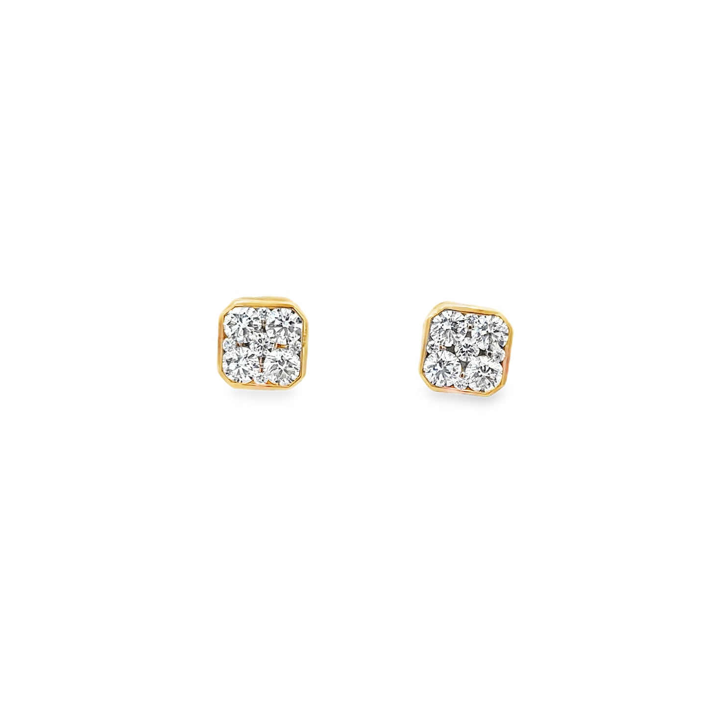 Square Diamond Stud Earrings - SHOPKURY.COM