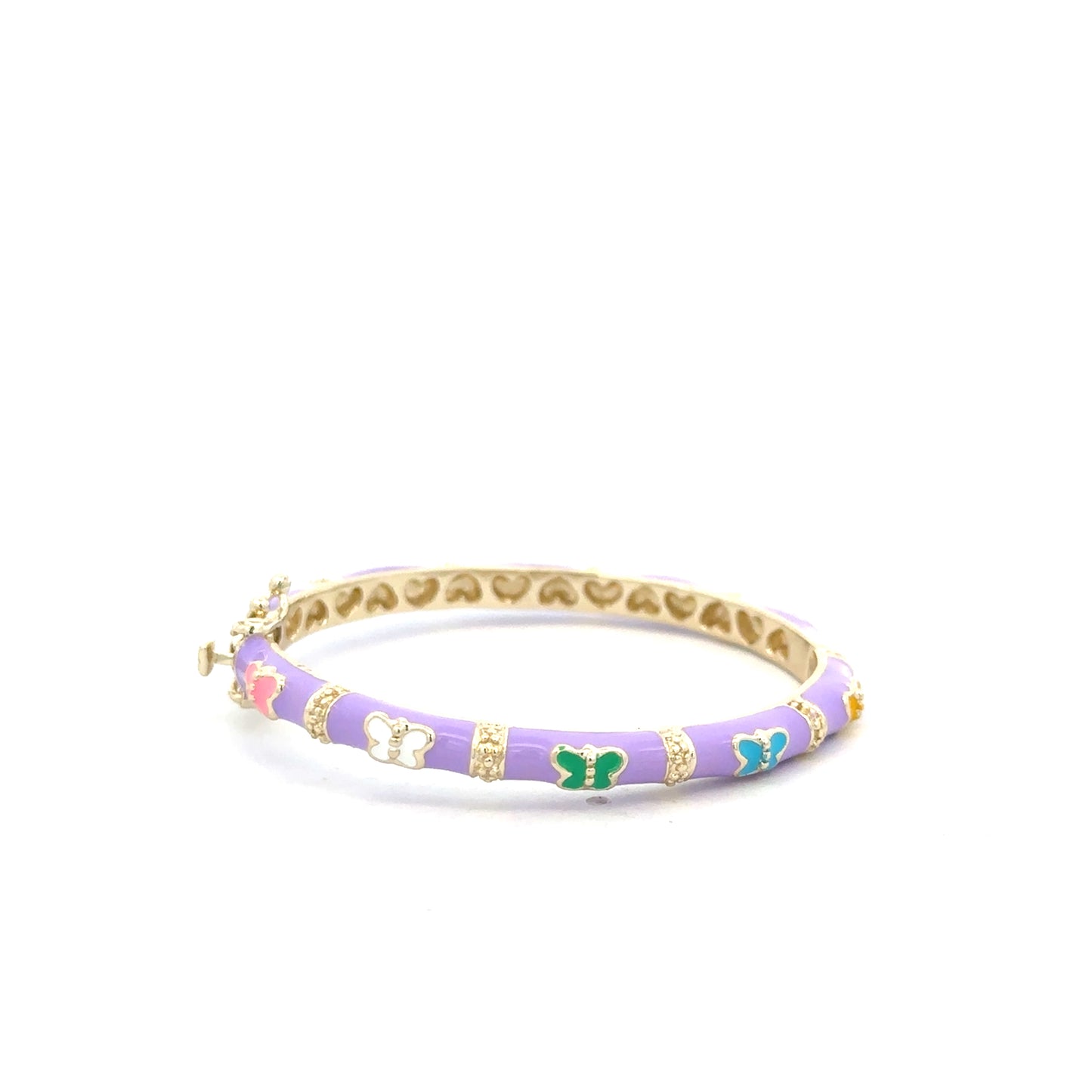Purple Colorful Butterflies Kids Bangle Bracelet - SHOPKURY.COM