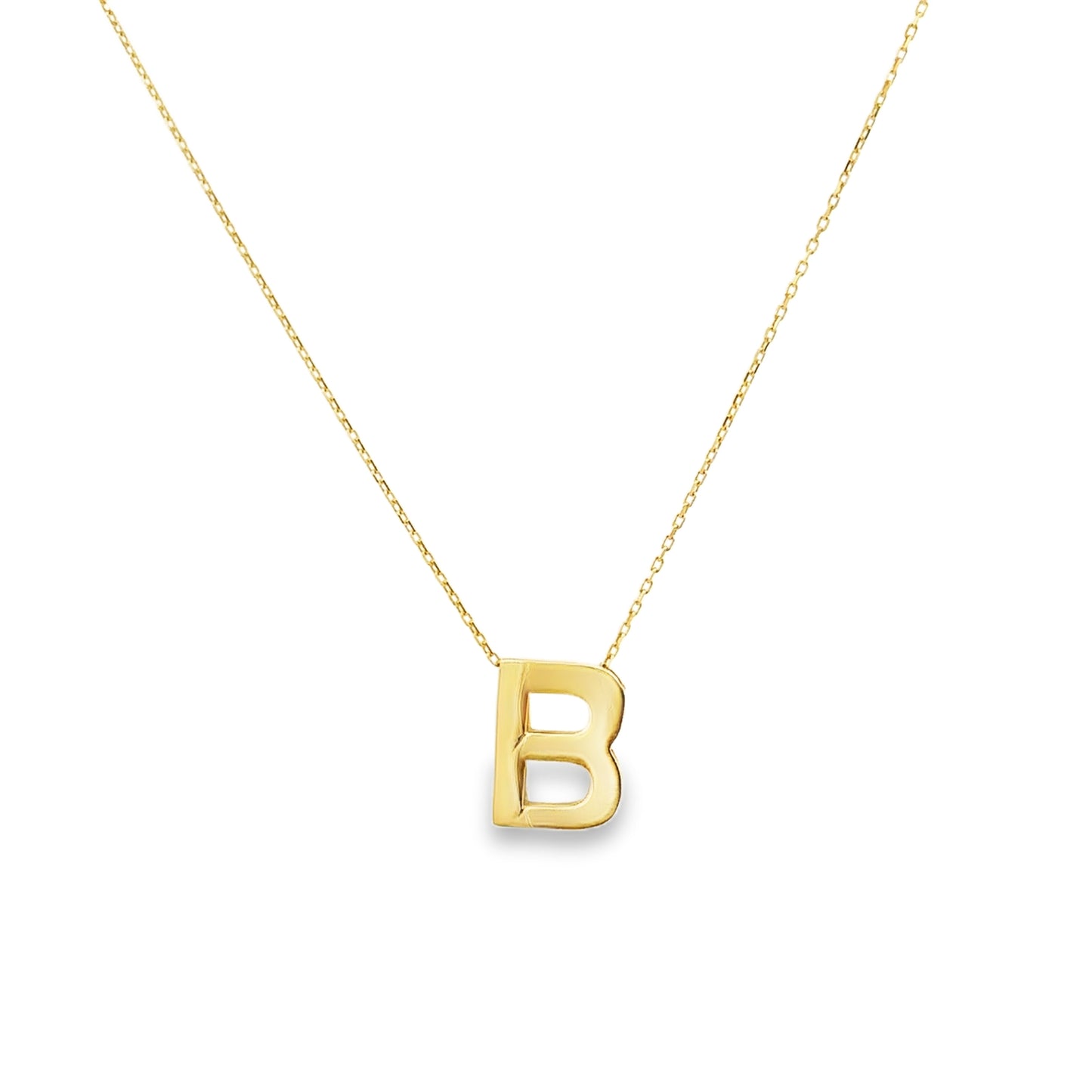 Gold B Initial Necklace - SHOPKURY.COM