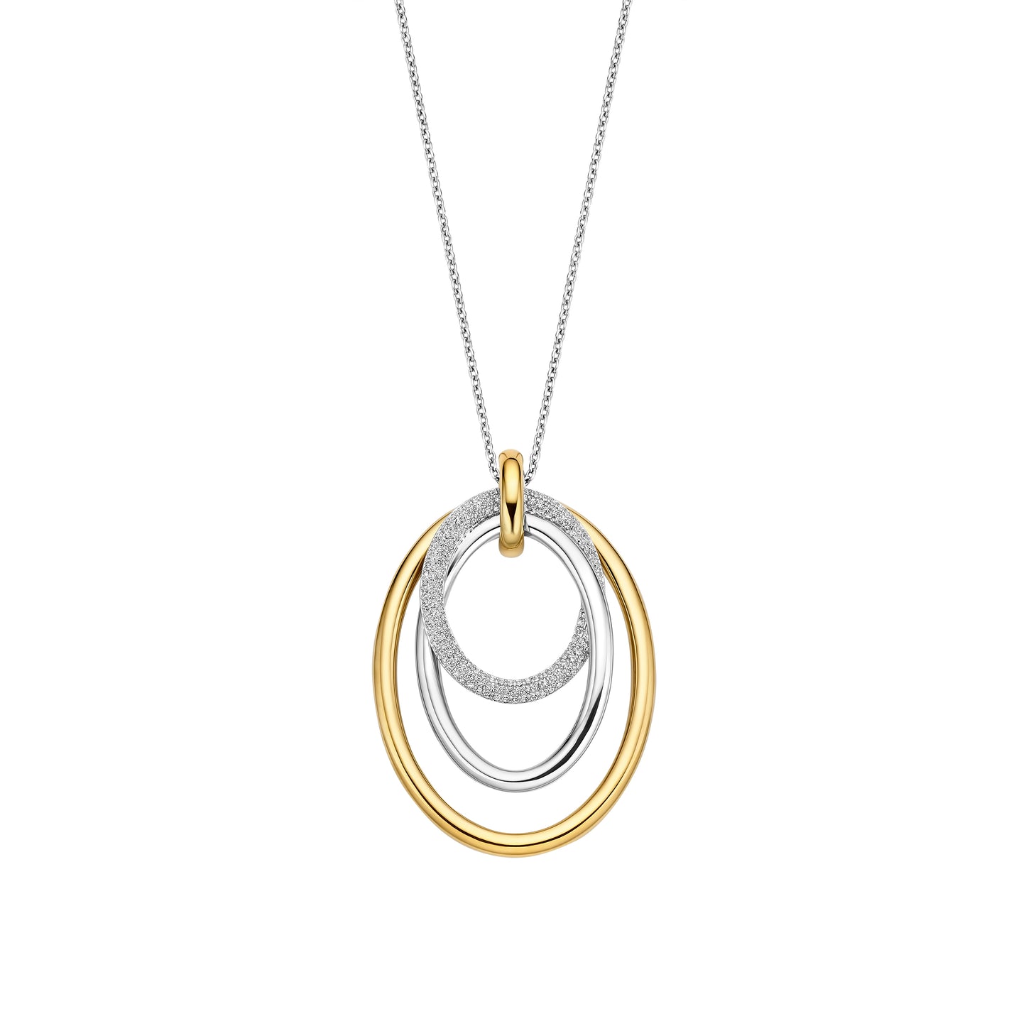 Oval Icon Two Tone Necklace by TI SENTO