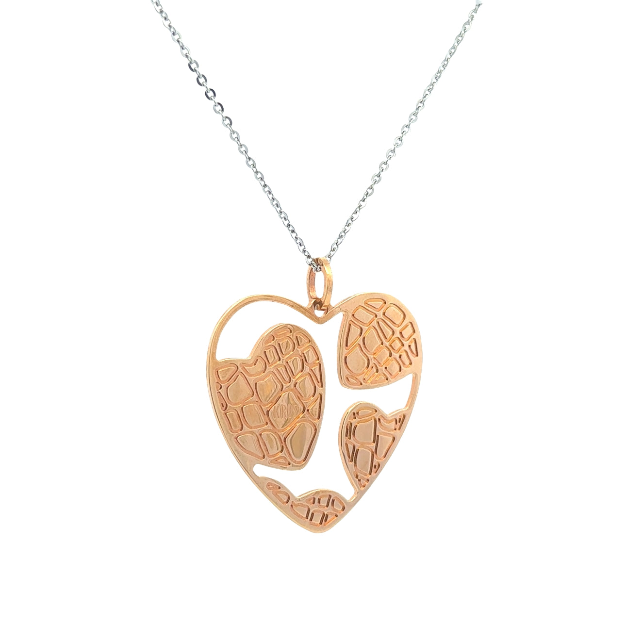 Multiple Hearts Textured Pendant Necklace - SHOPKURY.COM