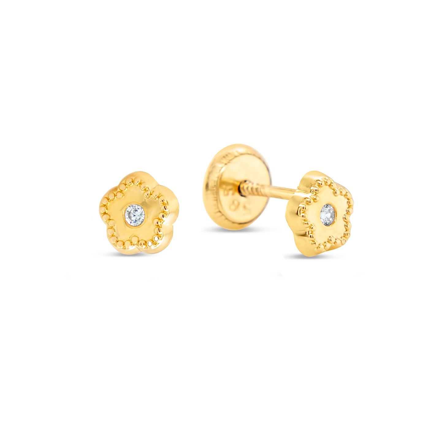 5mm Five Petal Flower Stud Earrings by KURY COLLECTION