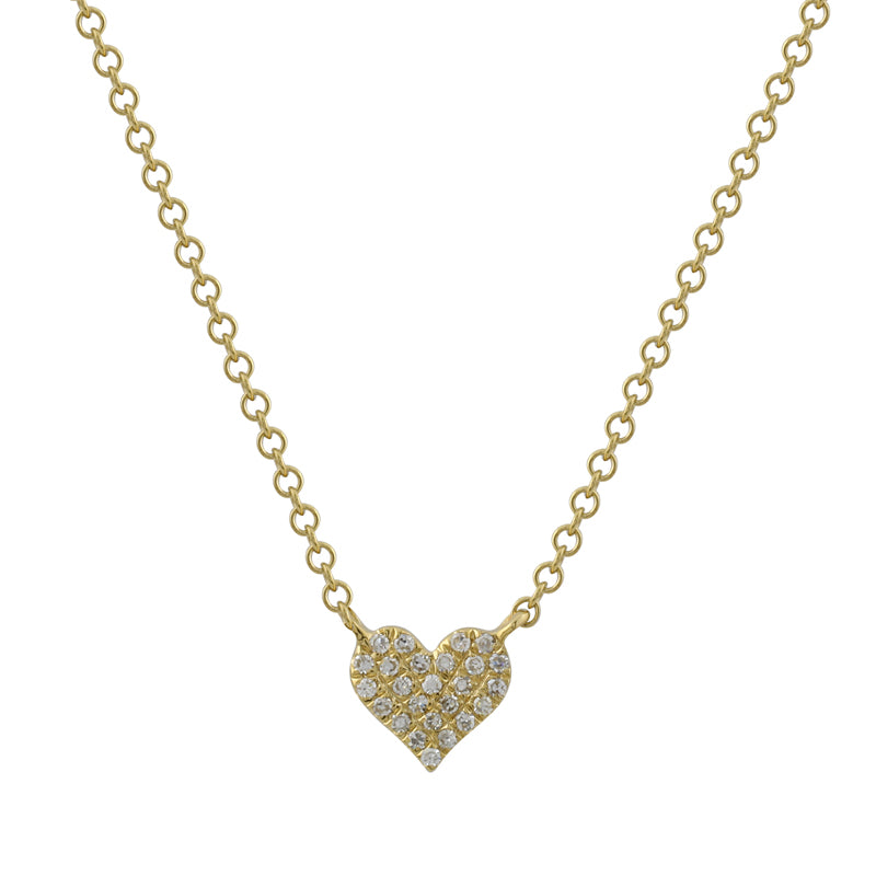 Diamond Heart Yellow Gold Necklace - SHOPKURY.COM