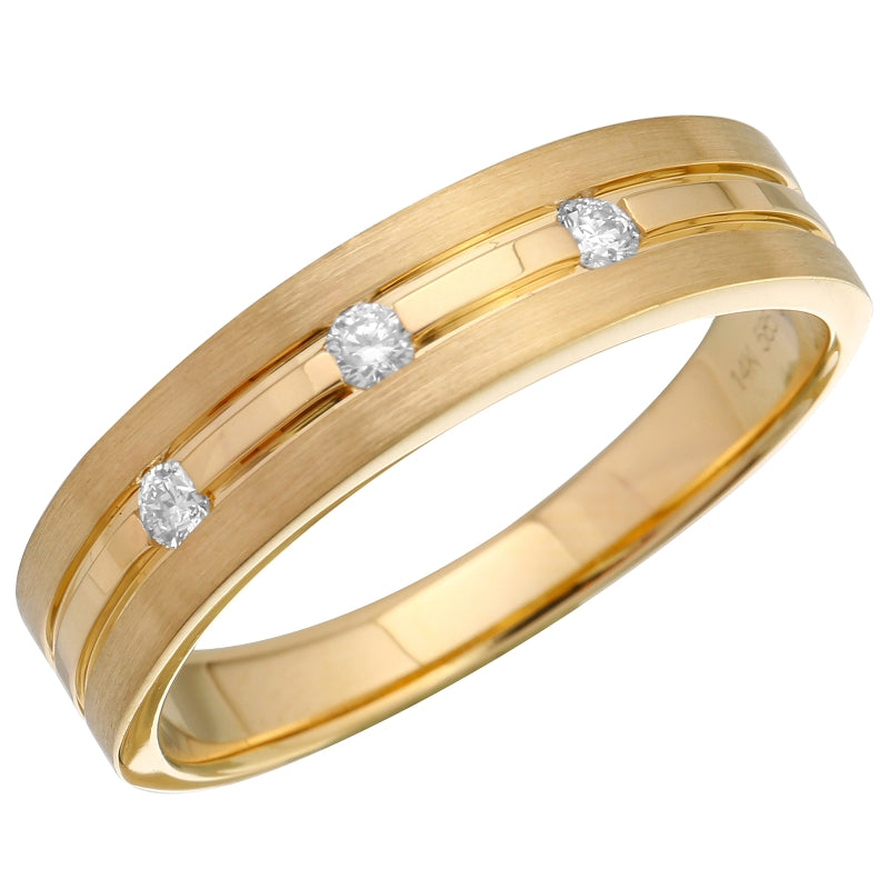Three Diamond Gold Band - SHOPKURY.COM
