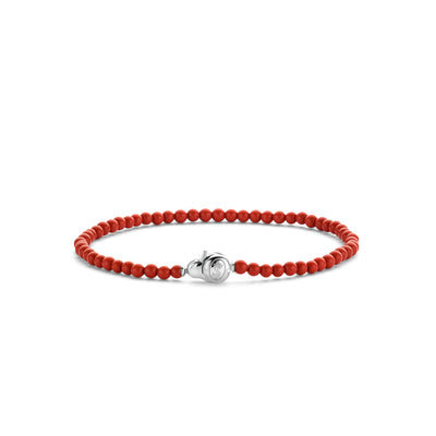 Red Coral Bead Bracelet by Ti Sento - Available at SHOPKURY.COM. Free Shipping on orders over $200. Trusted jewelers since 1965, from San Juan, Puerto Rico.