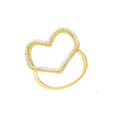 Open Heart Diamond Ring - SHOPKURY.COM