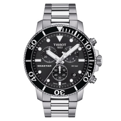 Seastar 1000 Chronograph 45.5mm by Tissot - Available at SHOPKURY.COM. Free Shipping on orders over $200. Trusted jewelers since 1965, from San Juan, Puerto Rico.