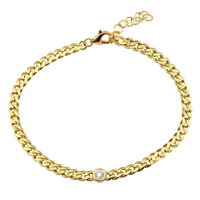 Diamond Dot Cuban Bracelet by Kury - Available at SHOPKURY.COM. Free Shipping on orders over $200. Trusted jewelers since 1965, from San Juan, Puerto Rico.