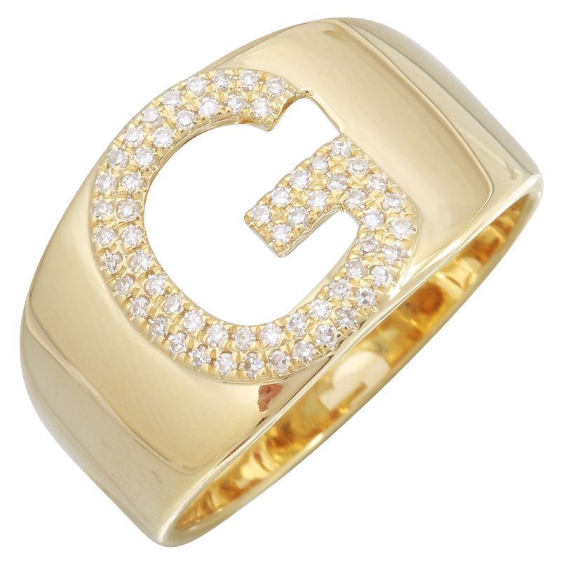 Letter G Rings Big Letter G Diamond Ring – SHOPKURY.COM