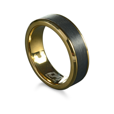 Yellow IP Carbon Fiber 7mm Ring by Italgem - Available at SHOPKURY.COM. Free Shipping on orders over $200. Trusted jewelers since 1965, from San Juan, Puerto Rico.