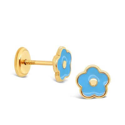 Light Blue Flower Earrings by Kury - Available at SHOPKURY.COM. Free Shipping on orders over $200. Trusted jewelers since 1965, from San Juan, Puerto Rico.