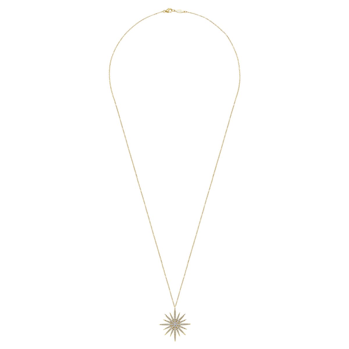 Xlarge Starburst Diamond Necklace by Gabriel & Co. - Available at SHOPKURY.COM. Free Shipping on orders over $200. Trusted jewelers since 1965, from San Juan, Puerto Rico.