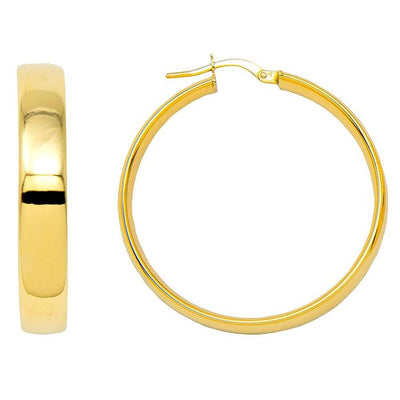 Flat Oval Tube 5MM Hoop Earrings by Kury - Available at SHOPKURY.COM. Free Shipping on orders over $200. Trusted jewelers since 1965, from San Juan, Puerto Rico.
