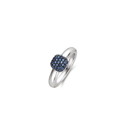 Blue Pave Cushion Ring by Ti Sento - Available at SHOPKURY.COM. Free Shipping on orders over $200. Trusted jewelers since 1965, from San Juan, Puerto Rico.