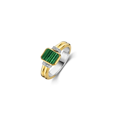 Small Green Malachite Vintage Rectangle Ring by Ti Sento - Available at SHOPKURY.COM. Free Shipping on orders over $200. Trusted jewelers since 1965, from San Juan, Puerto Rico.
