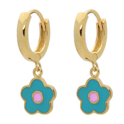 Blue Flower Earrings by KURY - Available at SHOPKURY.COM. Free Shipping on orders over $200. Trusted jewelers since 1965, from San Juan, Puerto Rico.
