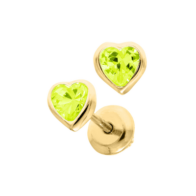 August Heart Light Green Birthstone Earrings by Kury - Available at SHOPKURY.COM. Free Shipping on orders over $200. Trusted jewelers since 1965, from San Juan, Puerto Rico.