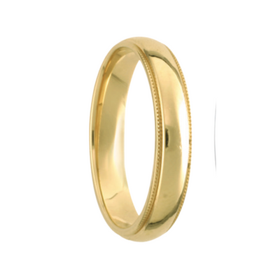 4mm Milgrain Edges Polished Wedding Ring 14KY by Kury Bridal - Available at SHOPKURY.COM. Free Shipping on orders over $200. Trusted jewelers since 1965, from San Juan, Puerto Rico.