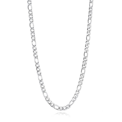 4.5mm Figaro Steel Chain by Italgem - Available at SHOPKURY.COM. Free Shipping on orders over $200. Trusted jewelers since 1965, from San Juan, Puerto Rico.