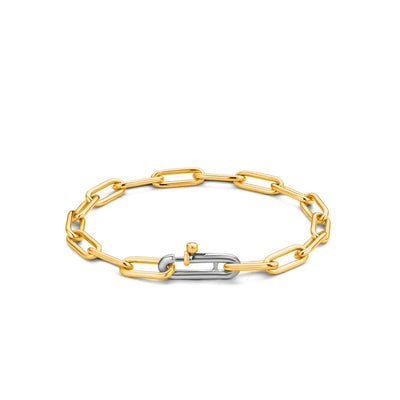 Paperclip Link Golden Bracelet by Ti Sento - Available at SHOPKURY.COM. Free Shipping on orders over $200. Trusted jewelers since 1965, from San Juan, Puerto Rico.