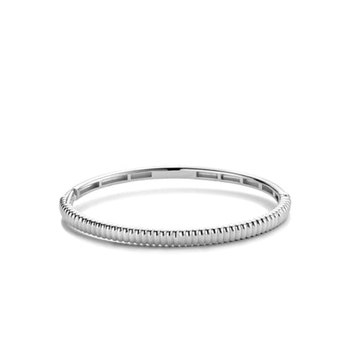 Ribbed Skinny Silver Bracelet by Ti Sento - Available at SHOPKURY.COM. Free Shipping on orders over $200. Trusted jewelers since 1965, from San Juan, Puerto Rico.
