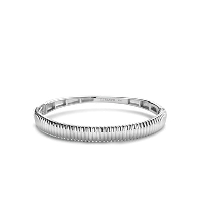 Ribbed Thick Silver Bracelet by Ti Sento - Available at SHOPKURY.COM. Free Shipping on orders over $200. Trusted jewelers since 1965, from San Juan, Puerto Rico.