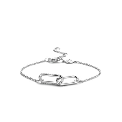Silver Couple Paperclip Bracelet by Ti Sento - Available at SHOPKURY.COM. Free Shipping on orders over $200. Trusted jewelers since 1965, from San Juan, Puerto Rico.