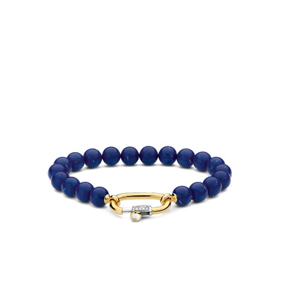 Blue Bead Oval Clasp Bracelet by Ti Sento - Available at SHOPKURY.COM. Free Shipping on orders over $200. Trusted jewelers since 1965, from San Juan, Puerto Rico.