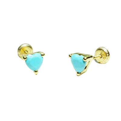 Turquoise Heart Earrings by Kury - Available at SHOPKURY.COM. Free Shipping on orders over $200. Trusted jewelers since 1965, from San Juan, Puerto Rico.