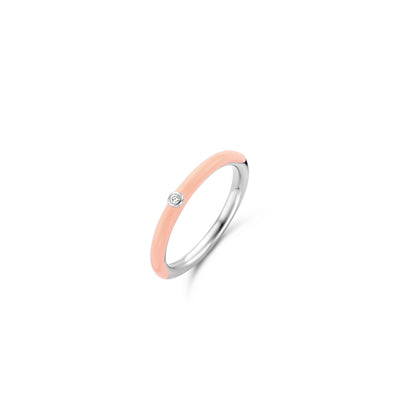 Radiant Pink Coral Enamel Ring by Ti Sento - Available at SHOPKURY.COM. Free Shipping on orders over $200. Trusted jewelers since 1965, from San Juan, Puerto Rico.