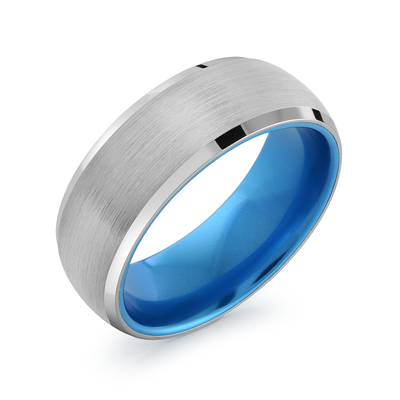 Tungsten/Blue Ring by Italgem - Available at SHOPKURY.COM. Free Shipping on orders over $200. Trusted jewelers since 1965, from San Juan, Puerto Rico.
