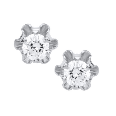 Diamond White Gold Stud Earrings by Kury - Available at SHOPKURY.COM. Free Shipping on orders over $200. Trusted jewelers since 1965, from San Juan, Puerto Rico.