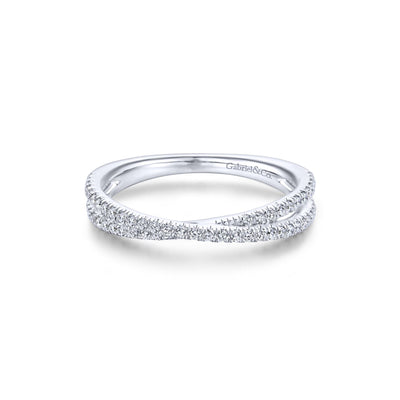 Diamond Criss cross White Gold Ring by Gabriel & Co. - Available at SHOPKURY.COM. Free Shipping on orders over $200. Trusted jewelers since 1965, from San Juan, Puerto Rico.
