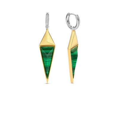 Malachite Rebel Dangle Earrings by Ti Sento - Available at SHOPKURY.COM. Free Shipping on orders over $200. Trusted jewelers since 1965, from San Juan, Puerto Rico.