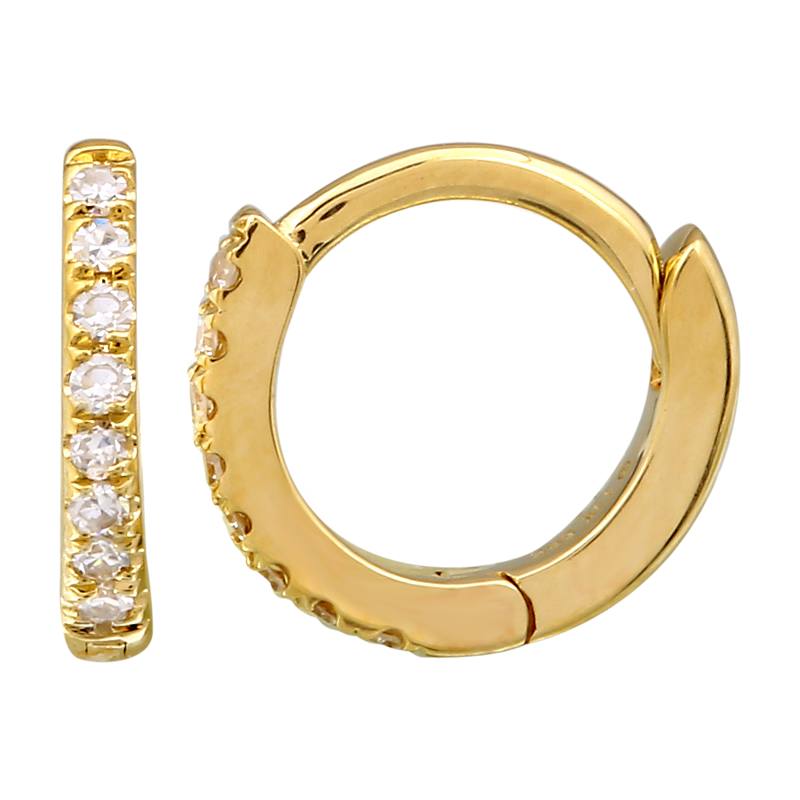 8MM Diamond Huggie Earrings by Kury - Available at SHOPKURY.COM. Free Shipping on orders over $200. Trusted jewelers since 1965, from San Juan, Puerto Rico.