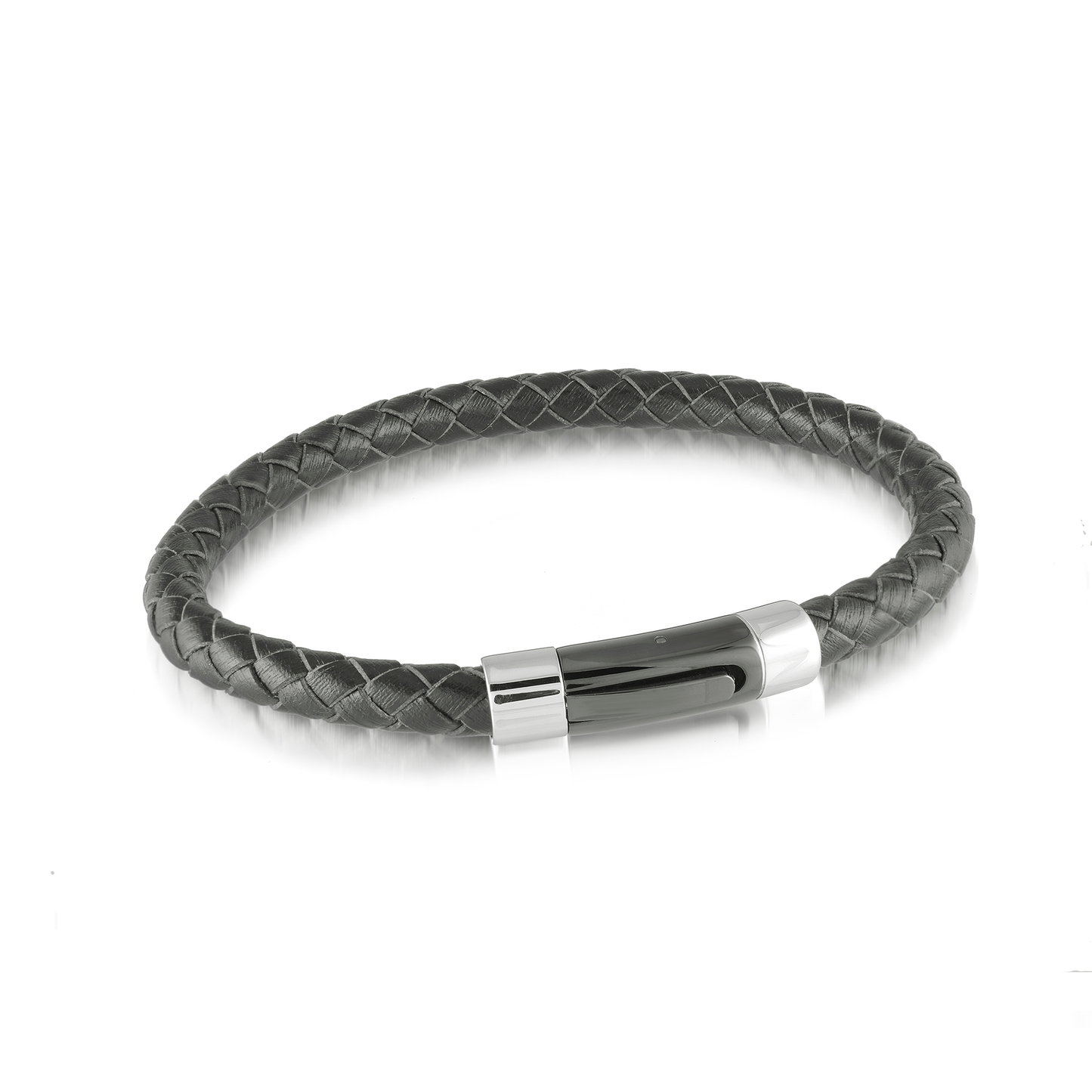 Black Leather Push Clasp Bracelet by Italgem - Available at SHOPKURY.COM. Free Shipping on orders over $200. Trusted jewelers since 1965, from San Juan, Puerto Rico.