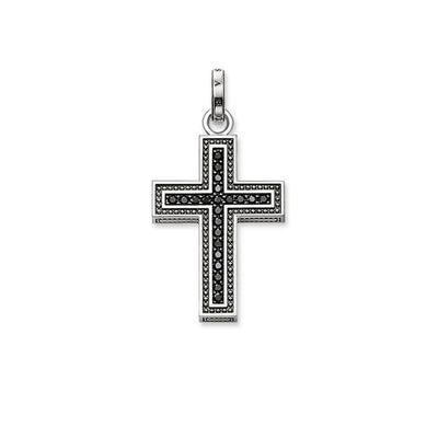 Black Sparkling Cross Pendant by THOMAS SABO - Available at SHOPKURY.COM. Free Shipping on orders over $200. Trusted jewelers since 1965, from San Juan, Puerto Rico.