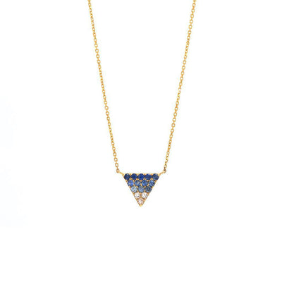 Sapphire Triangle Necklace by Kury - Available at SHOPKURY.COM. Free Shipping on orders over $200. Trusted jewelers since 1965, from San Juan, Puerto Rico.
