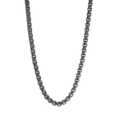 Grey-Blue Round Box Chain 5mm by Italgem - Available at SHOPKURY.COM. Free Shipping on orders over $200. Trusted jewelers since 1965, from San Juan, Puerto Rico.