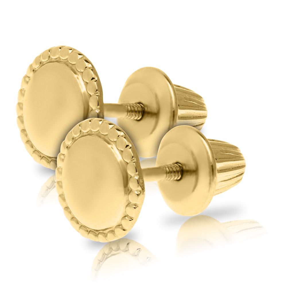 14K Gold Button Stud Earrings by Kury - Available at SHOPKURY.COM. Free Shipping on orders over $200. Trusted jewelers since 1965, from San Juan, Puerto Rico.